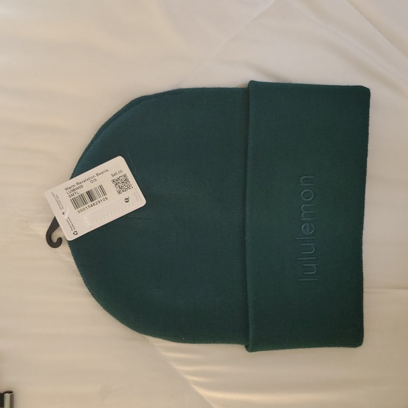 NWT lululemon Warm Revelation Beanie Storm Teal Wordmark - Picture 2 of 3